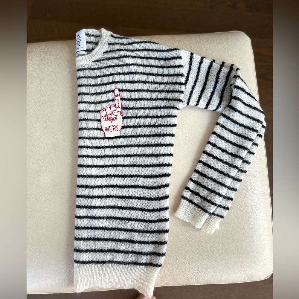 Zoe Karssen Women’s Black/White Stripe Sweater XS Wool/Mohair/Nylon